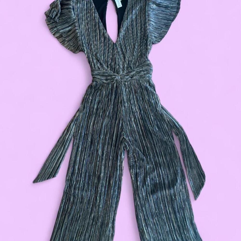 Joie Stella Metallic Plisse Jumpsuit